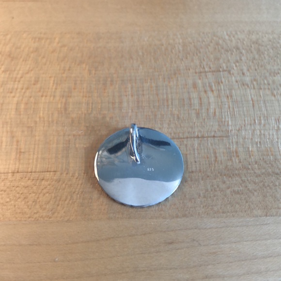 Sterling Silver Round Sunburst Pattern Floating Pendant - Picture 2 of 4